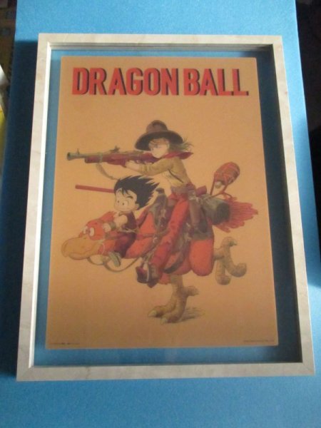 画像1: ドラゴンボール[鳥山明◎単行本2巻表紙ビジュアルボード◎悟空＆ブルマ額縁入ポスター]Dragon Ball [Akira Toriyama ◎ Volume 2 cover visual board ◎ Goku & Bulma framed poster] (1)